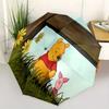Winnie Puuh Ferkel Automatisches Öffnungs- und Schließschirm - 8 Speichen Tragbarer Faltregenschirm mit Kunststoffgriff, Geeignet für Freizeit a