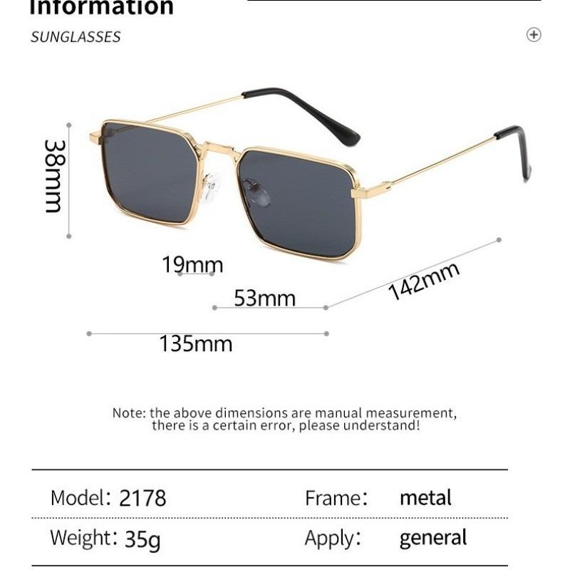 Rectangular Metal Sunglasses for Men Original European and American Retro Fashion Trends Shades for Men Steampunk Glasses