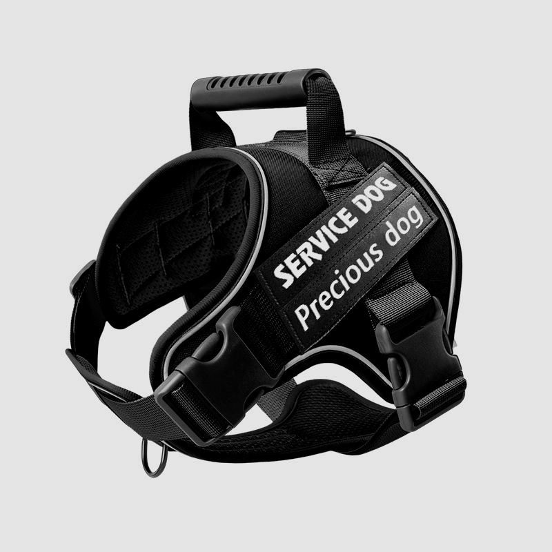 

Pet Supplies Tactical Vest Anti Breaking Loose Avoid Cutting into the Neck Dog Chest Strap Explosion-Proof Pet Multifunctional Towing Rope XS [4-7kg]] Black