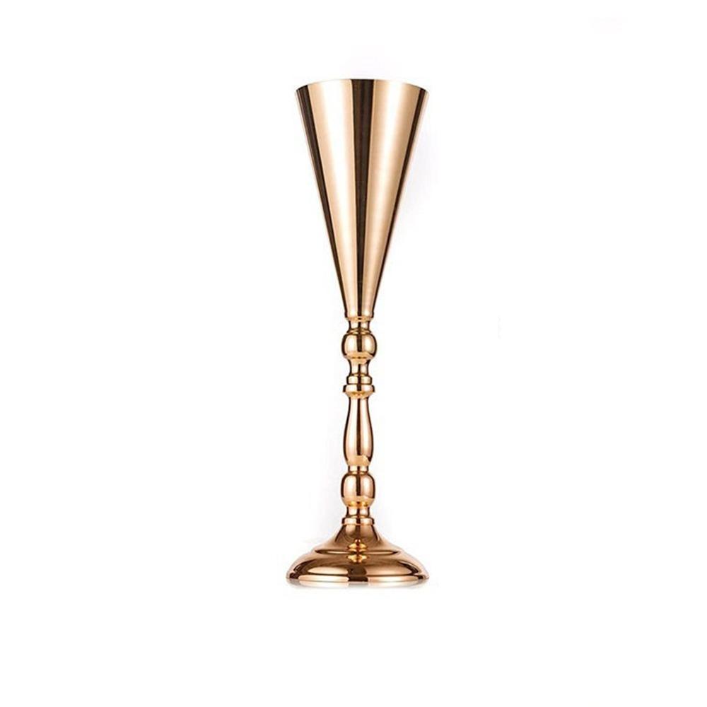 European Style Wedding Flower Vases Golden Silver Candle Holder Metal Vases  Hotel Banquet