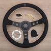 JDM Black Edition Suede Leather Steering Wheel Deep Dish Gaming Sport Steering Wheel for Racing