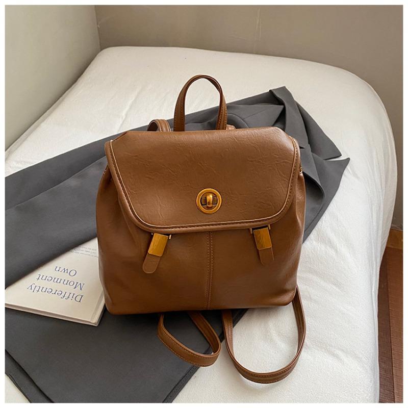 New Autumn Backpack Female College Student Simple Backpack Female High Value Double Shoulder Large Capacity Travel Backpack