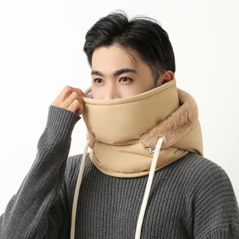 Winter Warm Lei Feng Hat Men's and Women's Fleece Ear Protector Headgear Hat Cold Mask Scarf Integrated Hat Windproof Riding Cap