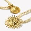 E.B.belle Collier Pendentif Tressé Épais Corde Étoile de Mer Solaire Acier Inoxydable Plaqué PVD Bijoux Vacances d'Été