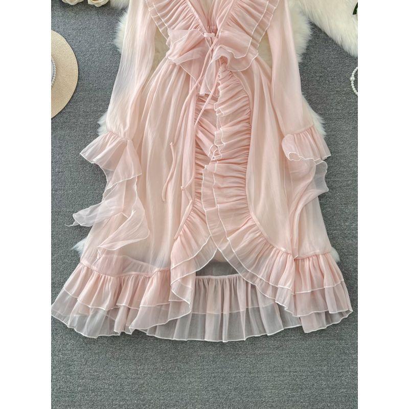 French Horn Long Sleeves Sun Protection Dress Seaside Cardigan