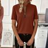 Womens Spring Tops with Zipper Neck Short Sleeve Design Summer Shirts for Women Womens Summer T Shirts Dressy Tops for Women