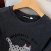 2026 Spring Women's Plus Size Thick Cotton Cat Print Short Sleeve Top