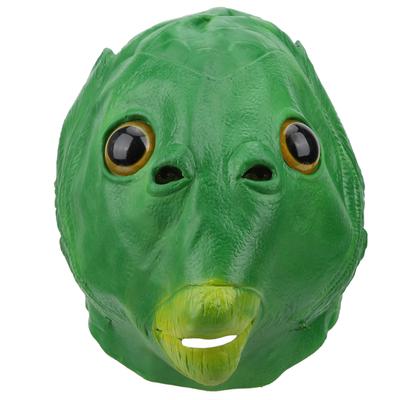 Halloweenkostym Fiskhuvud Festansiktsskydd Cosplay-rekvisita Latex Mjukt Ansiktsskydd