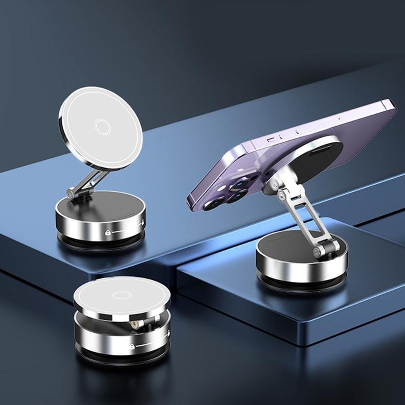 Foldable Car Phone Bracket Magnetic Stand 360 Degree Rotation Adjustable with Double Suction Technology for Easy Viewing