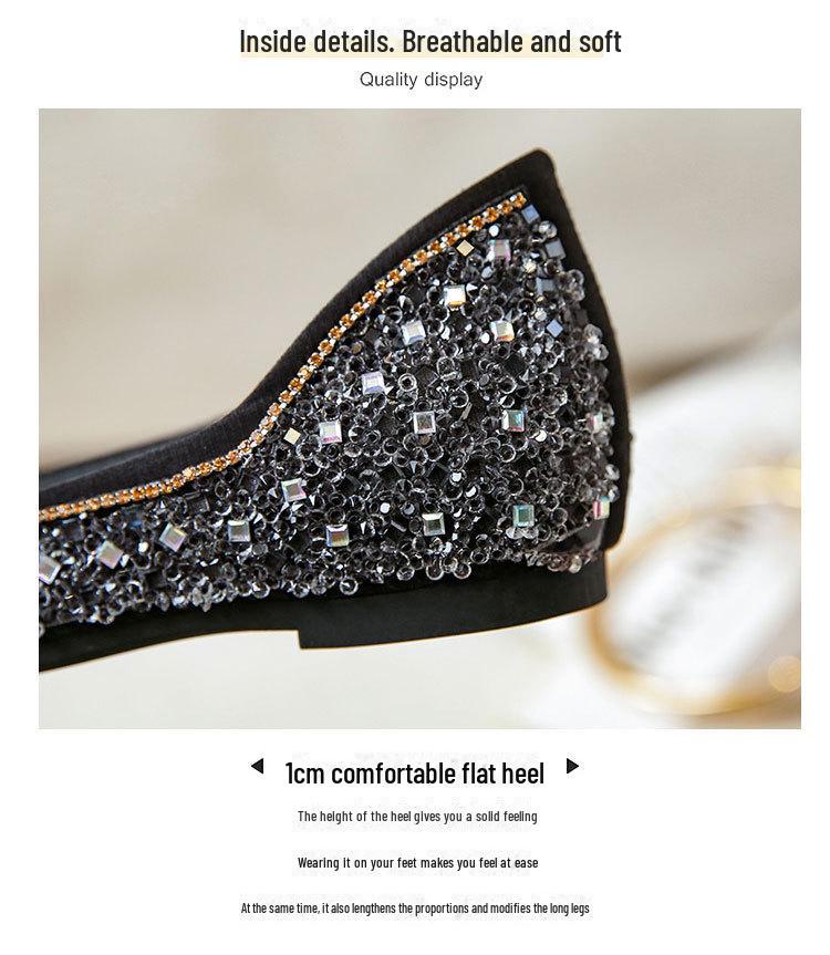 Summer Women's Flat Shoes with Bow & Rhinestones, Sizes 41-43 (2025 New)