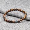 Handmade Black Tiger Eye Stone Beads Bracelet, 6mm Hexagonal Screw Design