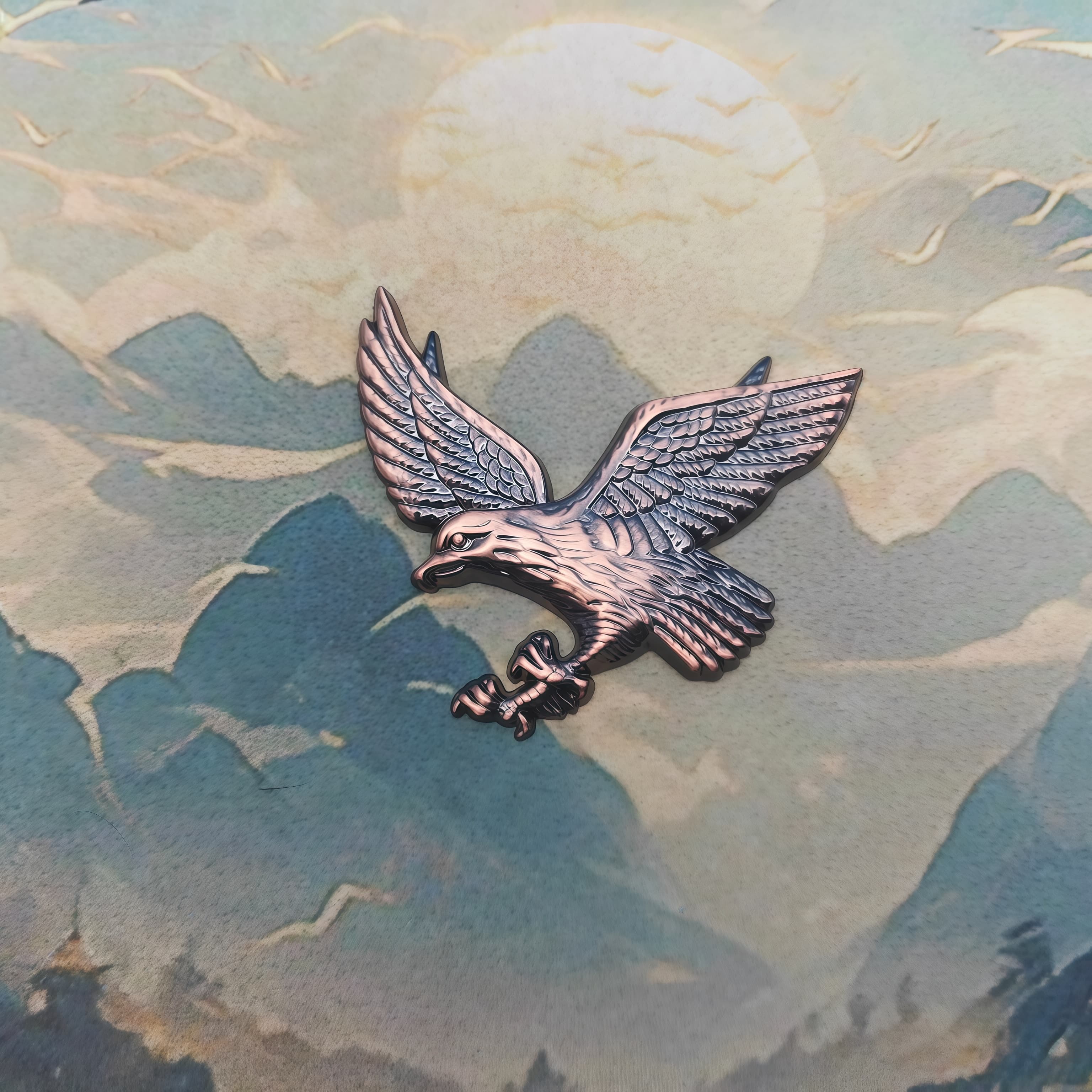 

1pc 3D Metal Flying Eagle Badge Sticker Side Fender Rear Trunk Emblem Decal for Car Motorcycle Pickup Truck Racing Car бронзовый