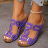 Fashion Solid Color Women 2026 Women's New Leather Fish Mouth Thick Bottom Fashionable Belt Buckle  Cool Slippers