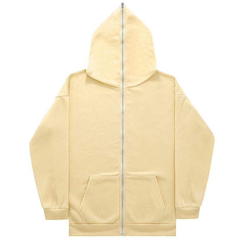 Light Pink Sweater Men'S And Women'S Full Zipper Hoodie