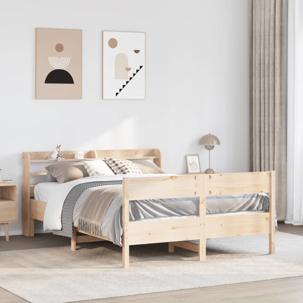 Solid Wood Bed Without Mattress 150 X 200 Cm Pine Wood
