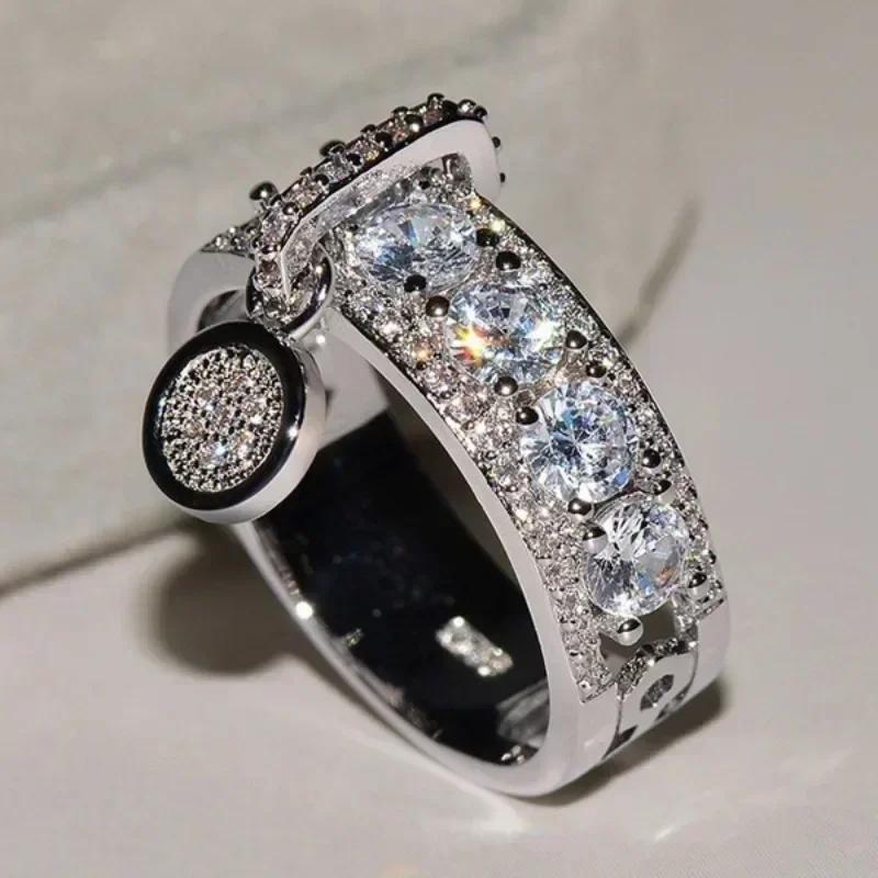 

Engagement Zircon Gifts Vintage Royal Blue Stone Ring Yellow Gold Color Luxury Female Wedding s For Women Round Dangle 5