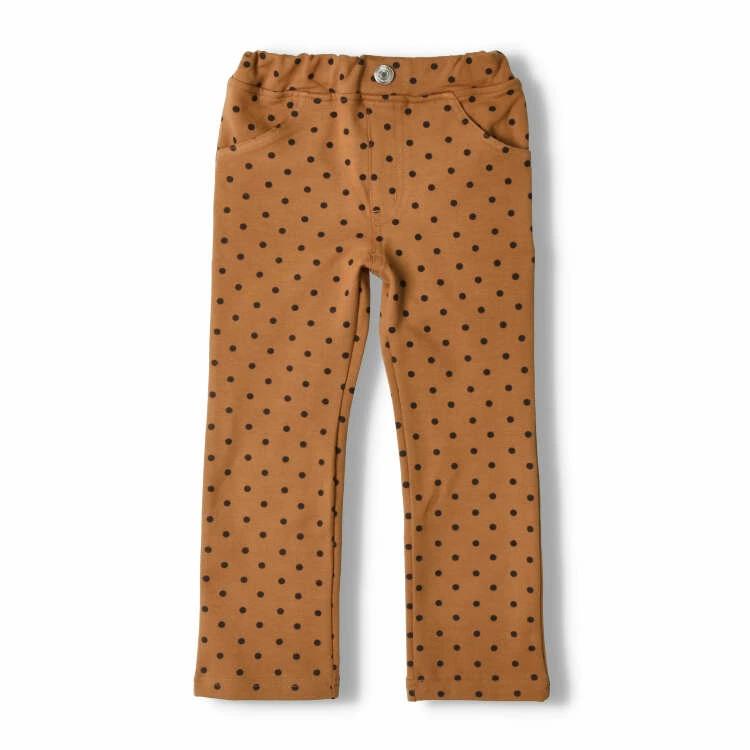 【子供服】 moujonjon (ムージョンジョン) ストレッチミニ裏毛水玉柄長パンツ 80cm-140cm M61002