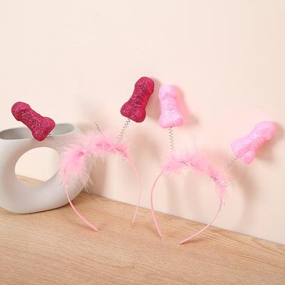 Pink Hen Party Bridal Shower Crown Funny Penis Headband Dick Hairband Bridesmaid Gift Decor Bachelorette Hen Party Favor Supplie