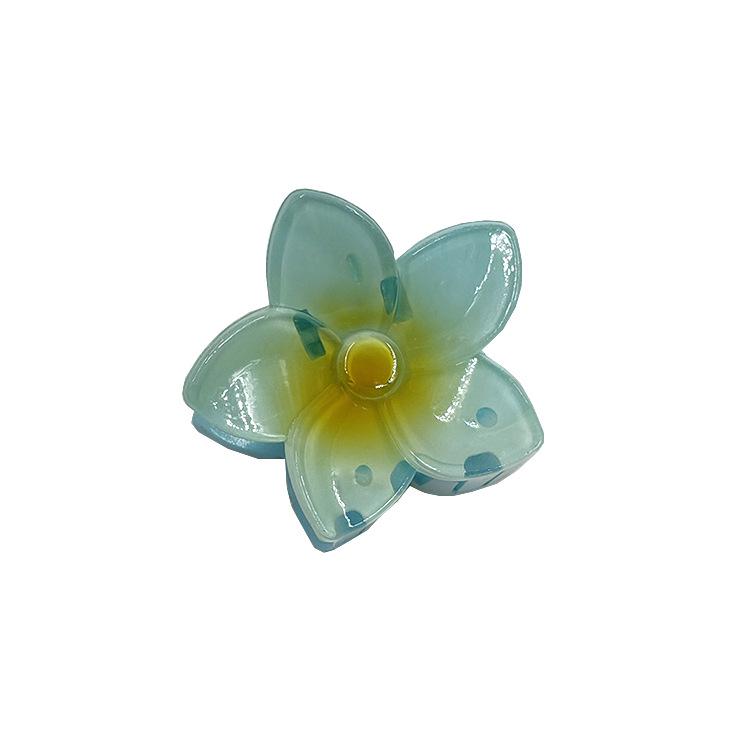 4cm průhledná třpytivá sponka do vlasů ve tvaru vajíčka s květinou - žraločí sponka do vlasů