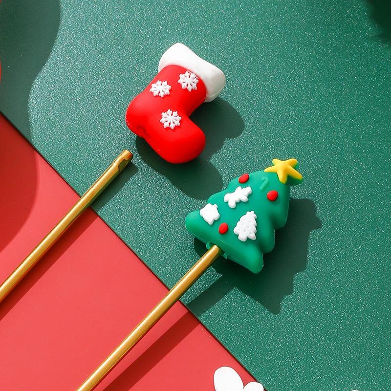 Creative Christmas Stainless Steel Fruit Forks - Cute Cartoon Fruit Series Forks for Home, Festive Ins Style, Convenient