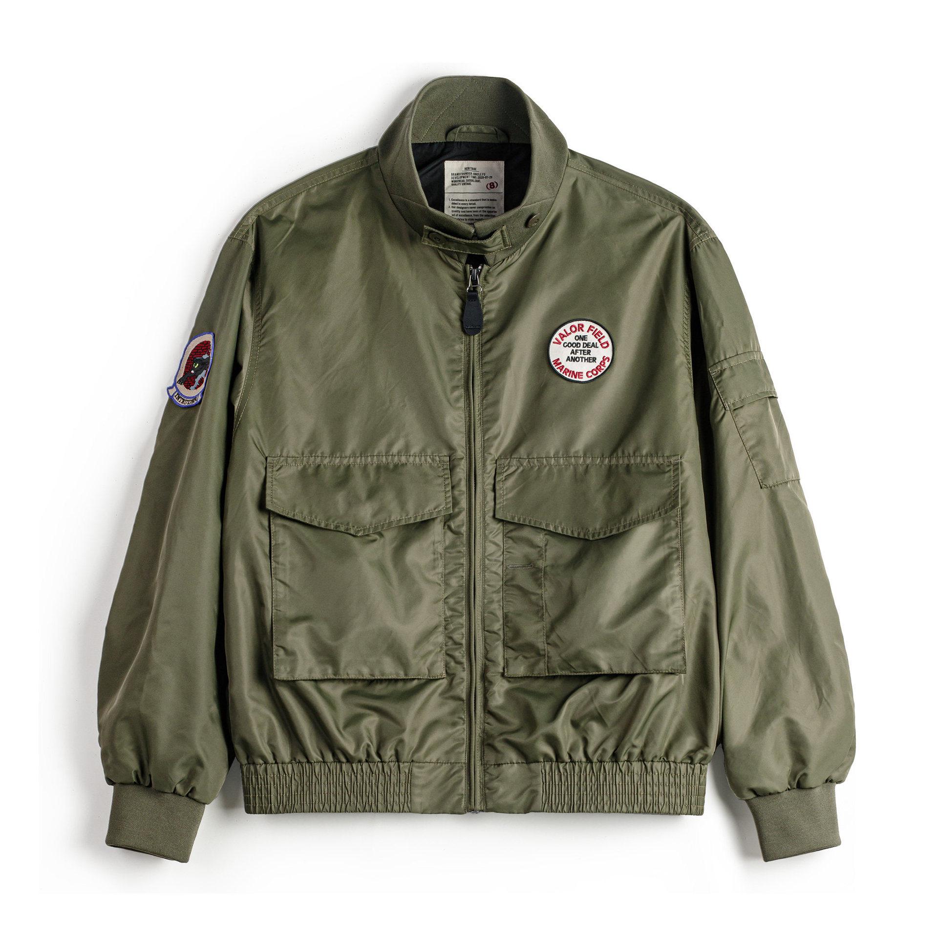 Мужская куртка Maden Workwear Черная Пантера Военно-зеленая Нейлоновая - Весенняя С воротником-стойкой L