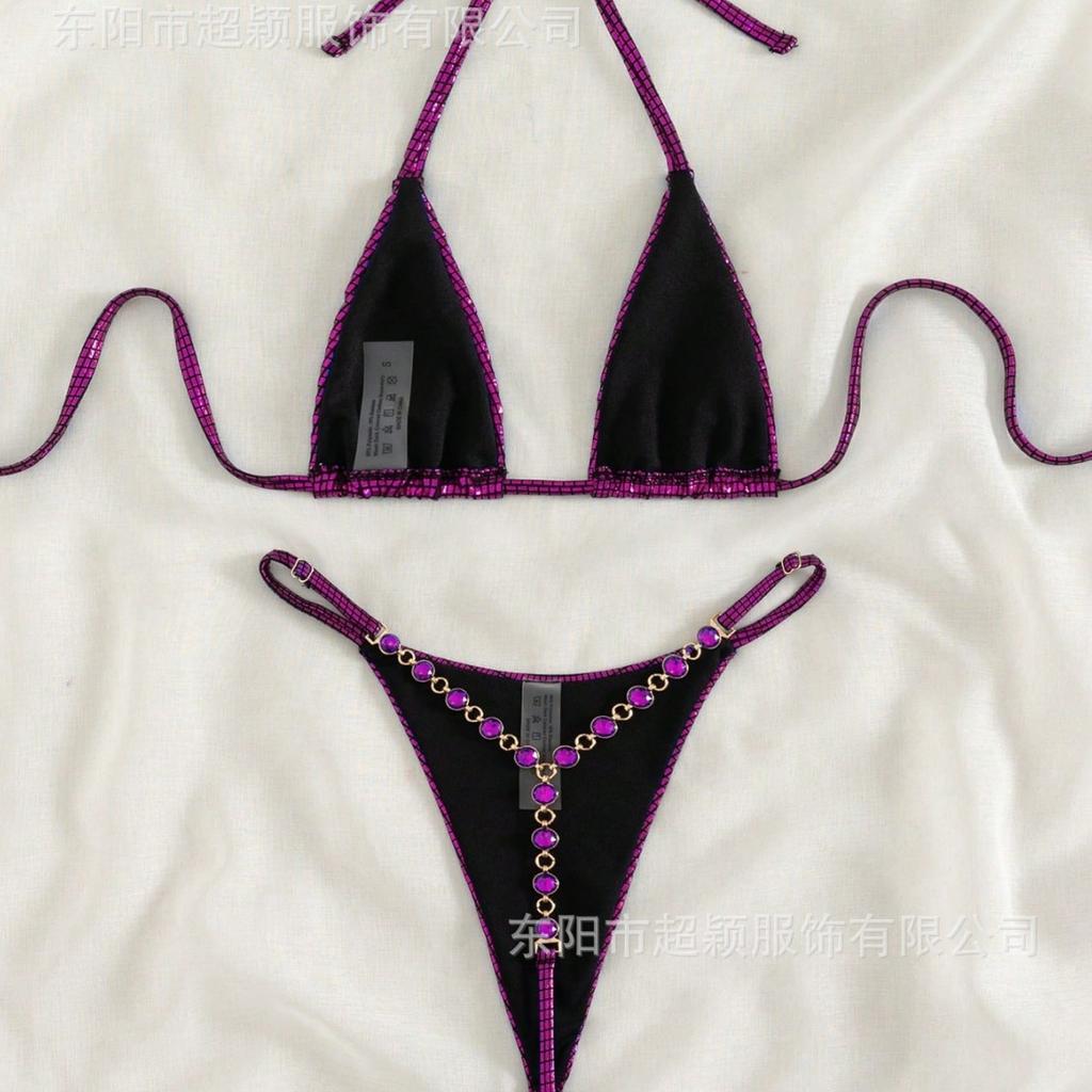 Exclusive For The New Thong Gem Triangle Swimsuit, Sexy Split Bikini Bikini Beach