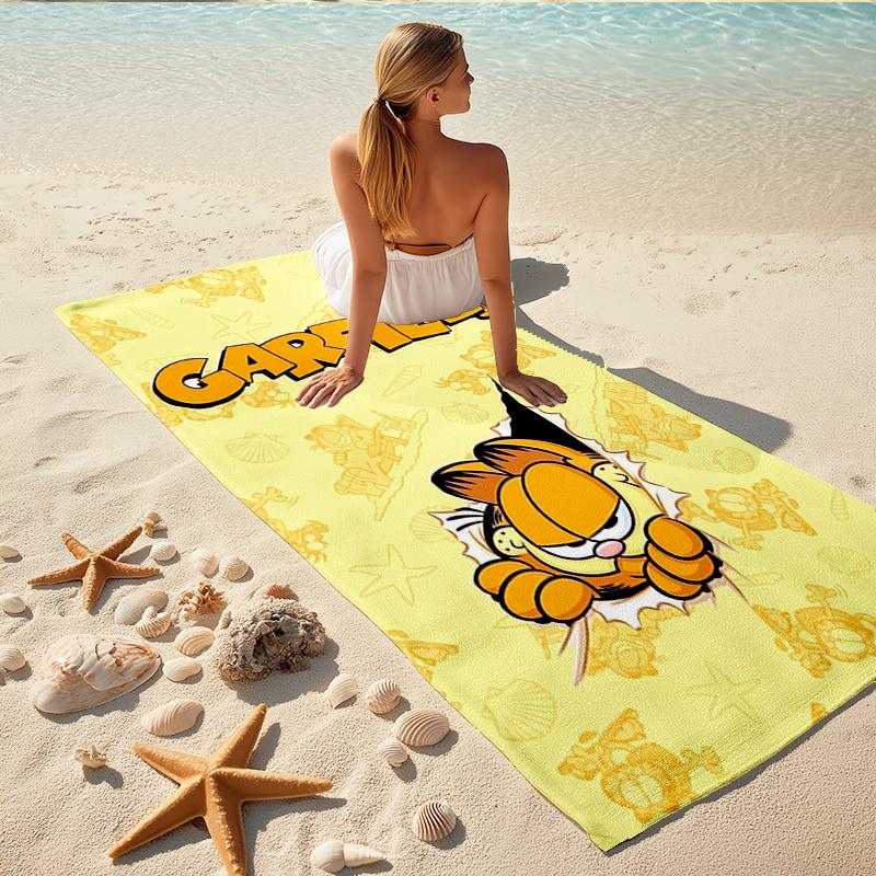 1Pc Garfield Halloween Fun Beach Towel Quick Dry Multiuse For Beach Pool Gym Yoga Home Travel Christmas Halloween Xmas Gift L1314