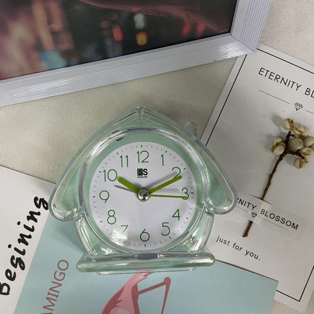 With Light Desktop Mute Clock House Shape Student Alarm Clock Cartoon House Alarm Clock  Desktop