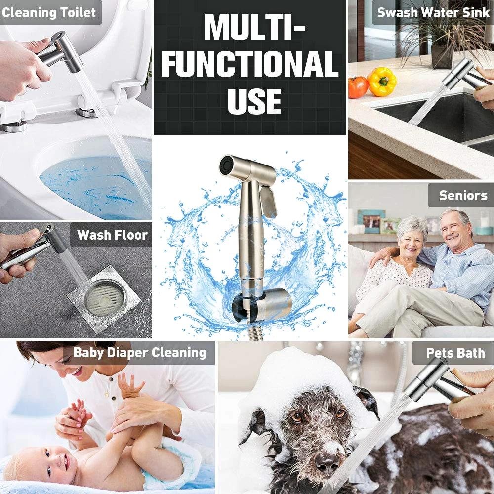 Edelstahl Wasserhahn Spritzpistole Handheld Toilette Bidet Wasserhahn Edelstahl Hand Bidet Sprayer Gebürstet Wasser Sprayer