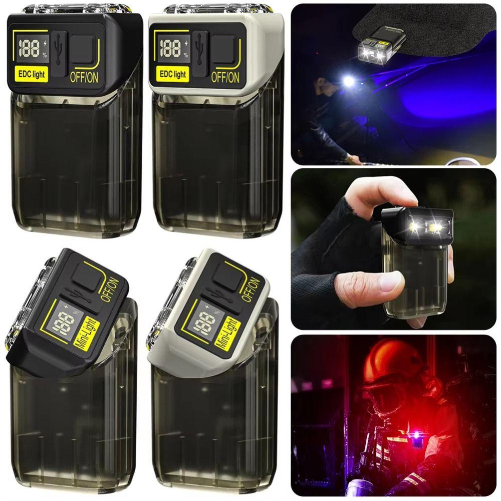 1200mAh Mini Magnetic Flashlight Waterproof Hat Clip Light Pocket Camping Light  Hiking