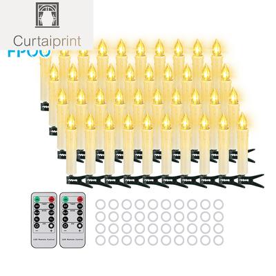 40 PCS Waterproof Christmas Tree Candles With Timer Remote 2024 New Year Home Decoration Candle Flameless Flashing LED Candles