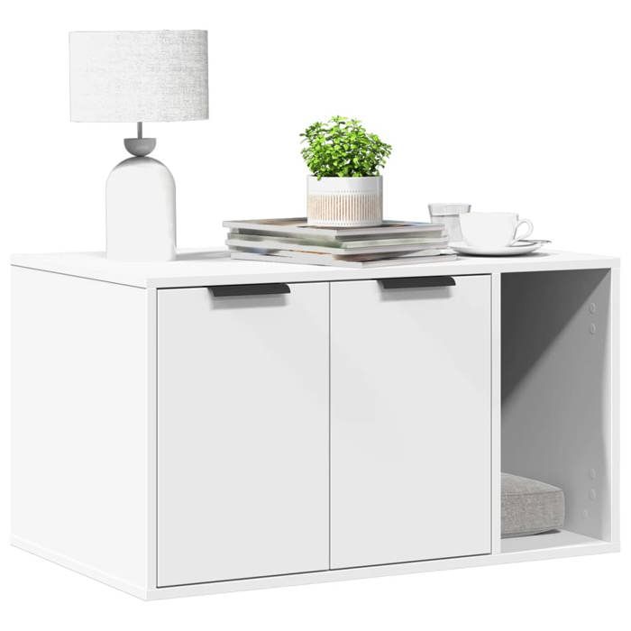 VidaXL Cat Litter Box Furniture White Engineered Wood 857733