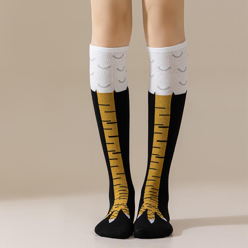 Женские смешные носки Douyin  Куриная лапка  - Утягивающие носки от икры до колена для весны и осени One Size