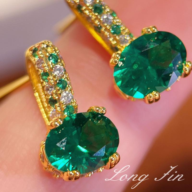 

Вінтажне саудівське принцесне намисто з зеленими діамантами та інкрустованими дорогоцінними каменями, прості преміальні універсальні сережки на ланцюжку для ключиці