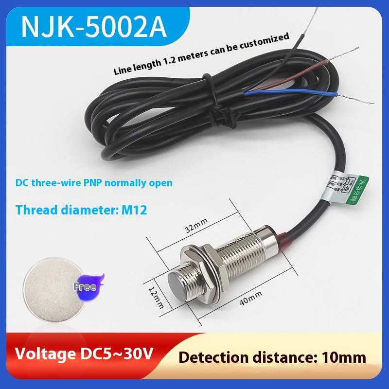 M12 Hall switch sensor NJK-5002C/5002A/D/B three-wire NPN normally open distribution magnet 5V24V