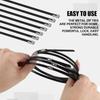 10/20/30/50pcs Stainless Steel Cable Ties Metal Self-locking Fastening Straps Black Heavy Duty Cable Wire Tie Exhaust Wrap Rings