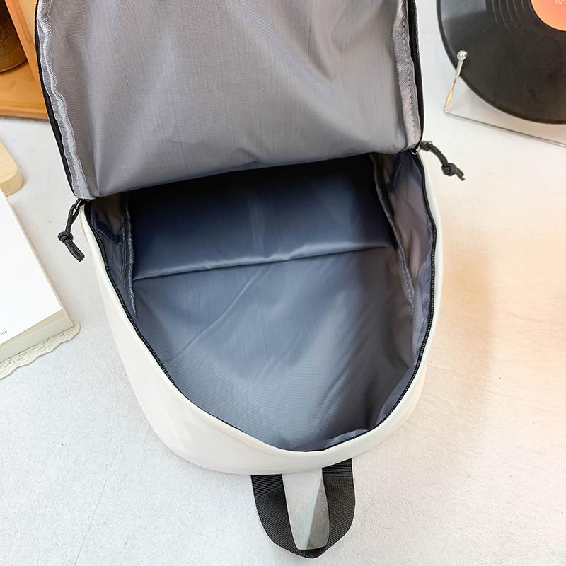 Solid Color Student Schoolbag Male Large Capacity Travel Backpack Female Junior High School Student Backpack