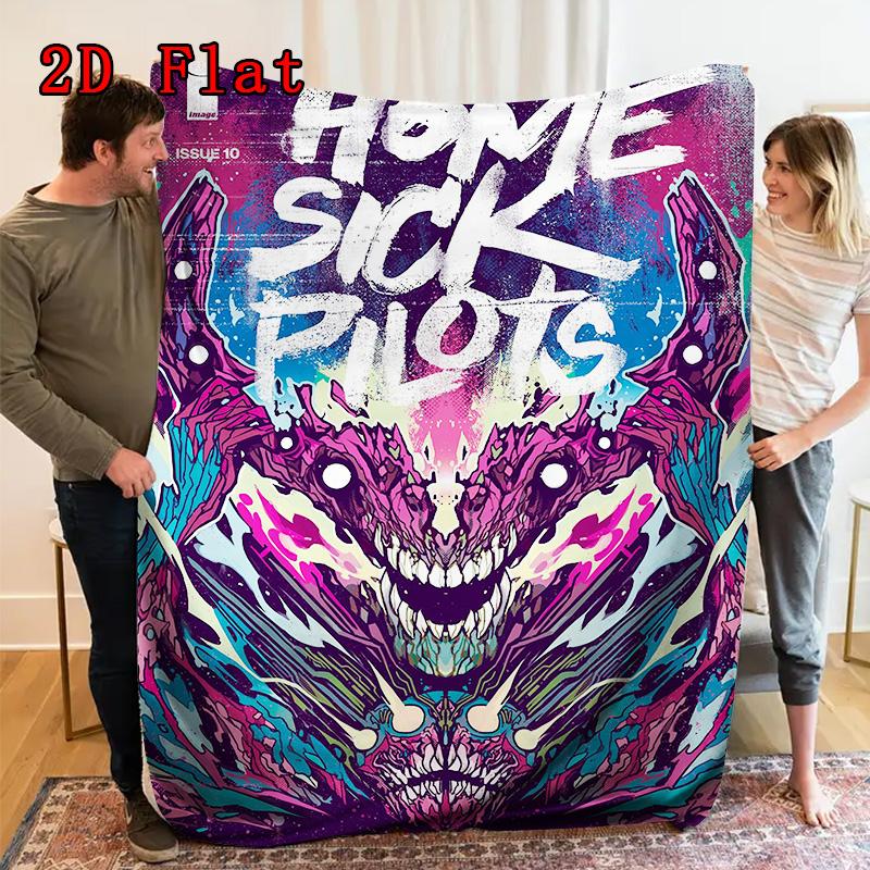 Home Sick Pilots 2D Flat Pattern Flannel Blanket High quality All Seasons Warmth and Comfort Perfect for Christmas Gifts.NMT0928083