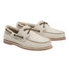 Mens Classic Textured Leather Contrast Laces Flat Boat Shoes