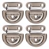 4 Sets Stainless Steel Folding Pad Eye Polishing Rustproof D Rings Deck Folding Pad Eye for Marine Yacht