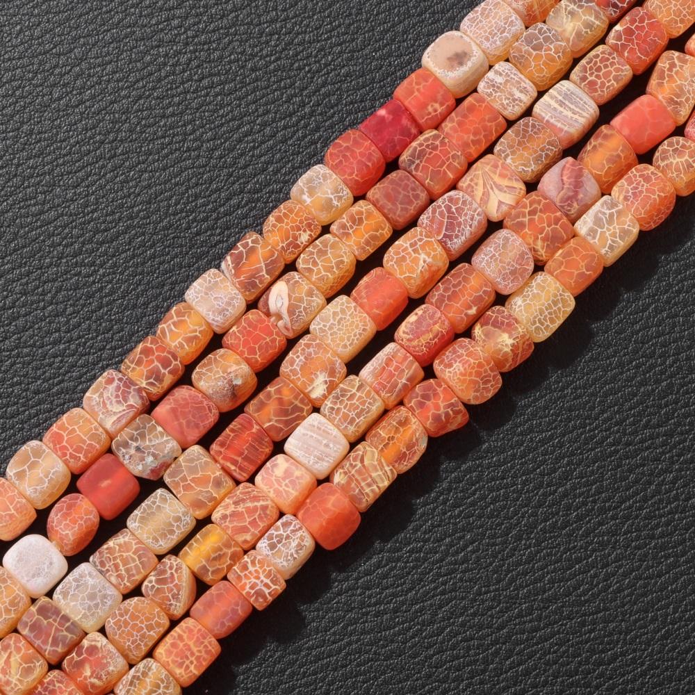 Natural Stone Square Cube Agates Beads Charm Loose Spacer Beads 6-8mm Jewelry Making Accessories Beadwork DIY Necklace Bracelets