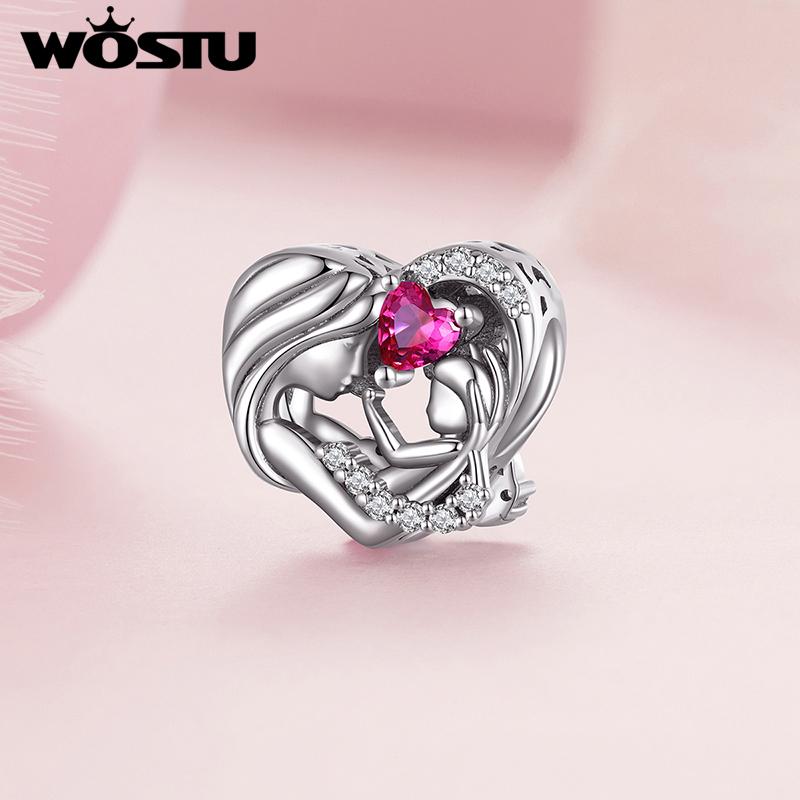 WOSTU Mother's Day Jewelry DIY Charms Rose Flower Fit Original Bracelet Neckalce Wholesale
