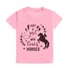 Just A Girl Who Loves Horses Print Kids Tshirt Toddler Short Sleeve Shirt Girls Cute Clothes Children Kid Gift Child Summer Tee