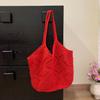 Nieuwe Trend Dames Tas Haakwerk Handtas Retro Gebreide Effen Kleur Holle Top-handle Tote Tas Reizen Shopper Schoudertas