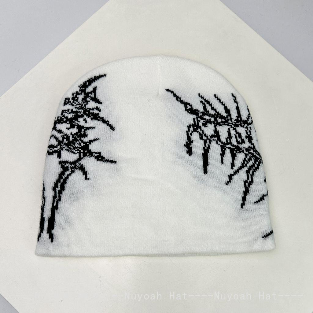 New Men Women Dark Style Jacquard Organic Skeleton Letter Knitted Hats Warm Personal Fashion Hip-hop Beanies Street Versatile