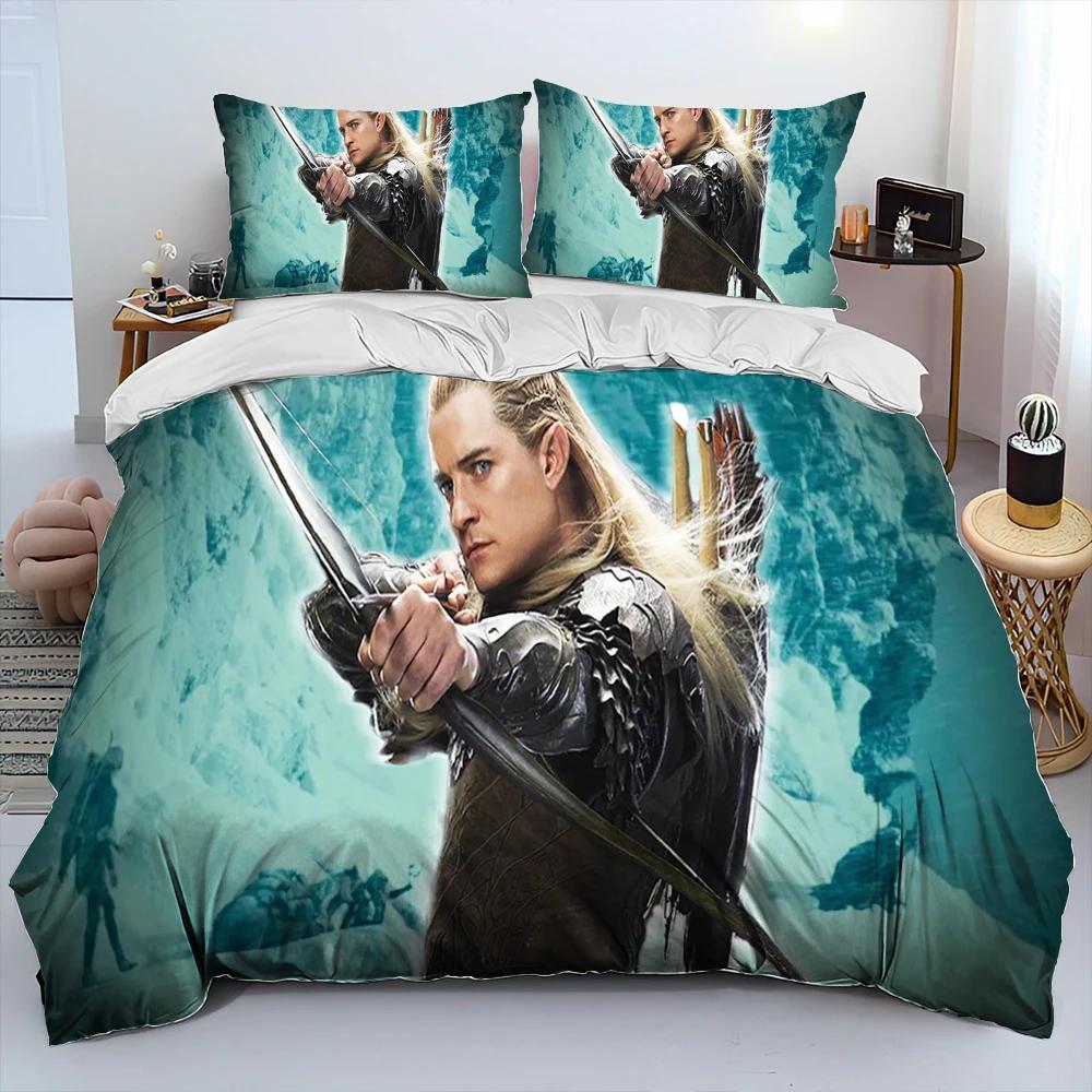 L-Herr der Ringe H-Hobbit Bettwäsche-Set, Bettdeckenbezug Bett-Set Steppdeckenbezug Kissenbezug, King Queen Size Bettwäsche-Set Kinder