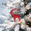 Christmas Gift for Friends Goat Tree Hanging Ornaments, Decorative 2D Flat Acrylic Themed Craft Supplies Pendant Holiday Party Home Decor, Lightweight