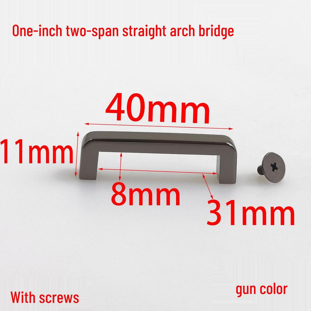 1" 2 31MM Straight Arch Bridge Hardware Pull Handle Buckle Narrow Edge On Screw Luggage Accessory