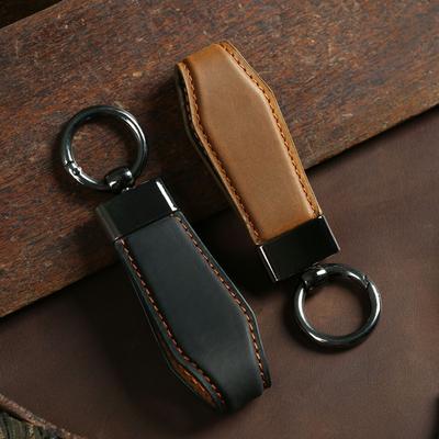 Deri el kayışı anahtarlık kolye, araba uzaktan kumanda zinciri, halka, erkek ve kadın retro deli at derisi anahtar kolyesi.