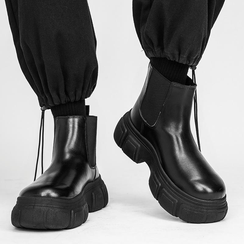 

Ботинки Chelsea Martin мужские осенне-зимние высокие кожаные ботинки в британском стиле для отдыха на открытом воздухе водонепроницаемые и нескользящие ботинки для локомотивов 43 чёрный